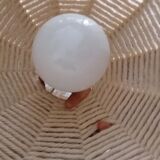 Scandinavian pendant lamp, virgin wool and pine