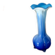 Vase en opaline bleu Tie & Dye design années 50-60