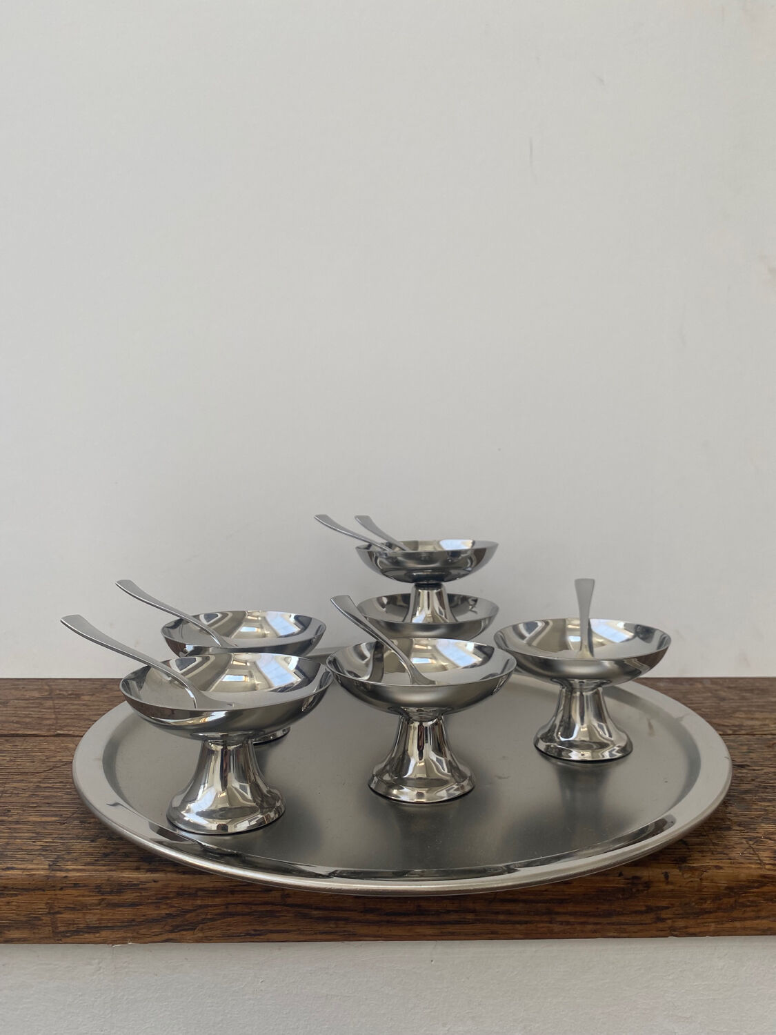 Stainless steel ice cream cup service