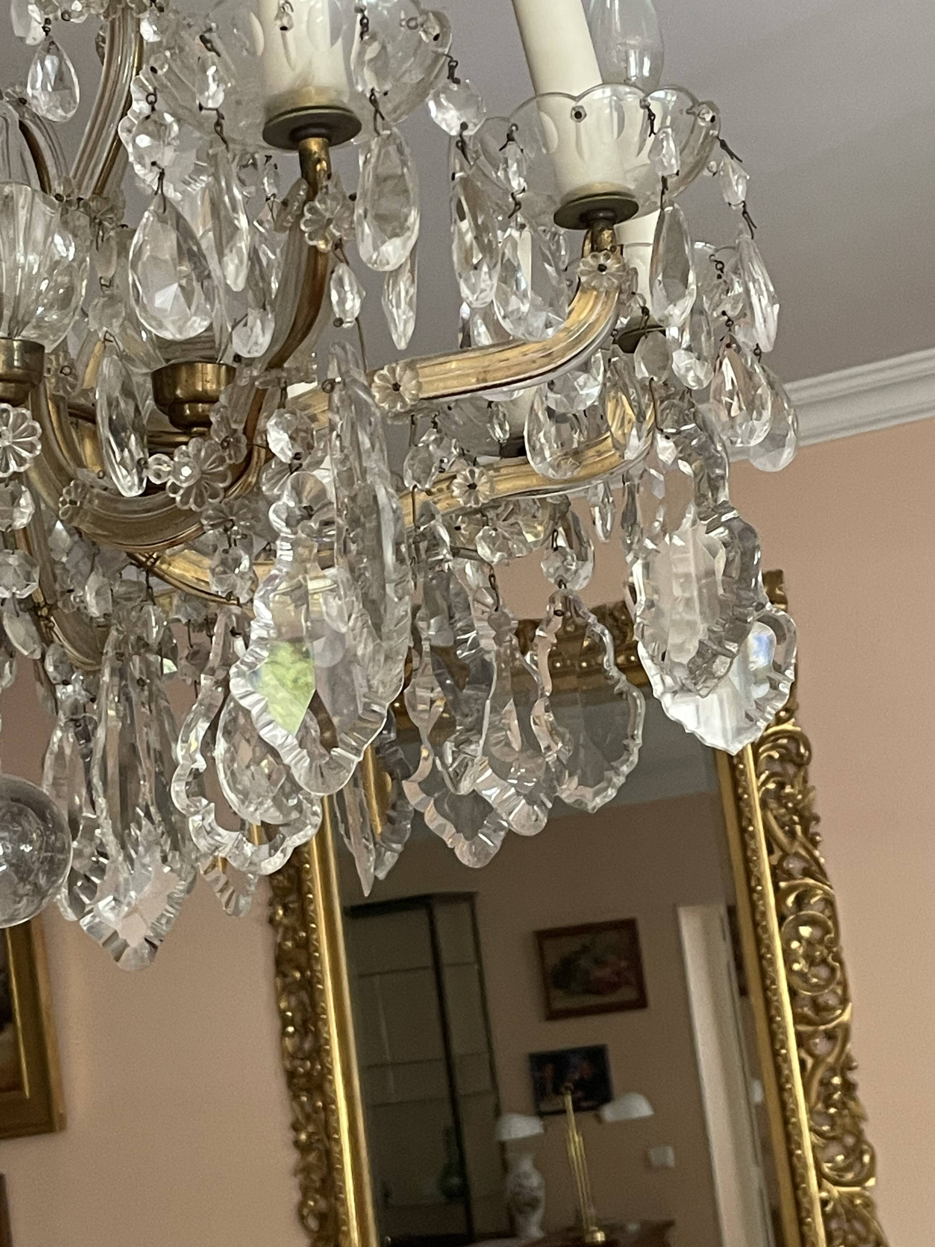 Antique crystal chandelier, French made.