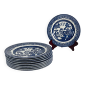 Set de 10 assiettes à dessert, motif asiatique Churchill, Angleterre 1970