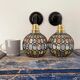 Pair of vintage faceted glass wall lamps