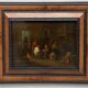 Oil on panel Dutch interior scene Flemish school 19th century