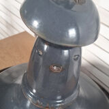 Industrial pendant lamp enamelled blue grey, vintage, 50s