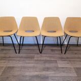 Suite of 4 chairs of Pierre Guariche model amsterdam . 1955