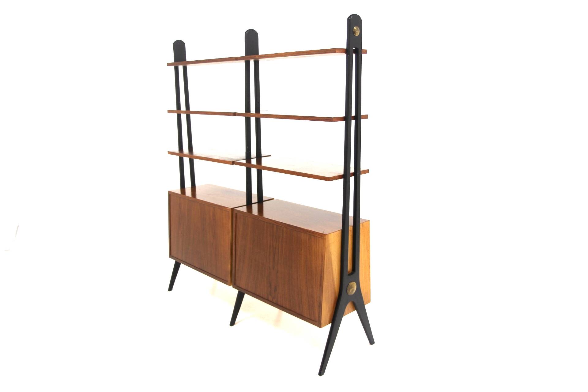 Scandinavian "double" mahogany bookcase, Sweden, 1950