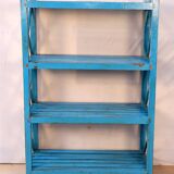 Burmese teak shelf with original blue patina