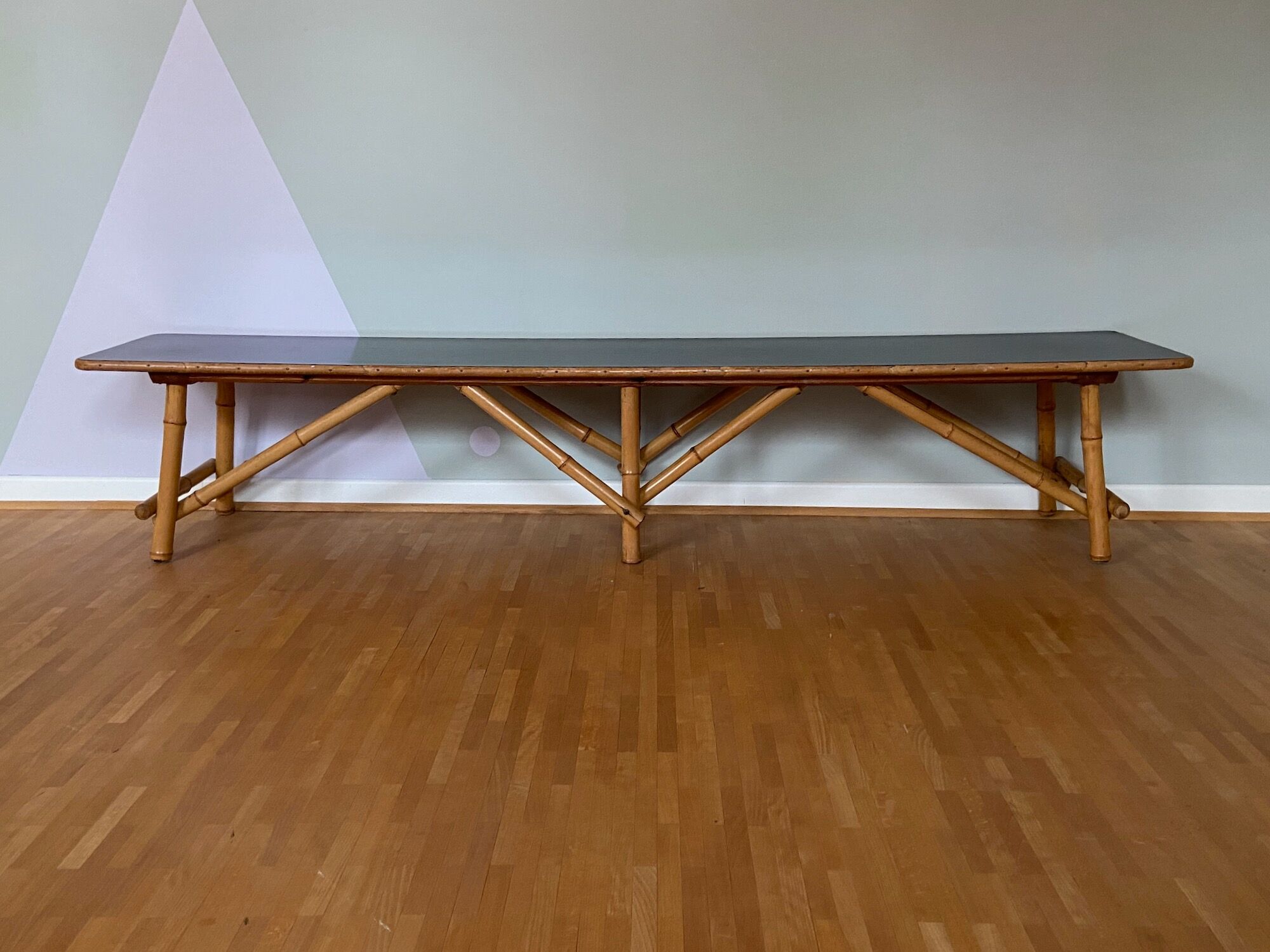 1950's bamboo flower bench