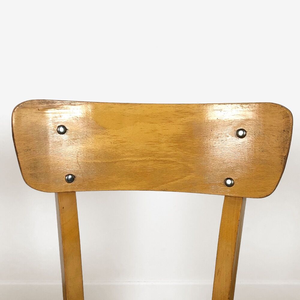 Lot of 6 chairs bistro green wood 50s