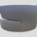 ROUND ROTATING SOFA IN LEATHER WITH 6 CUSHIONS