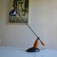 Vintage postmodernist metal and wood table lamp from the 1980s