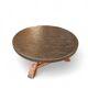 Round brutalis coffee table with brass / copper top / 1960s