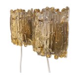 Wall lamps in crystal glass with brass suspension.Carl Fagerlund for Swedish Orrefors