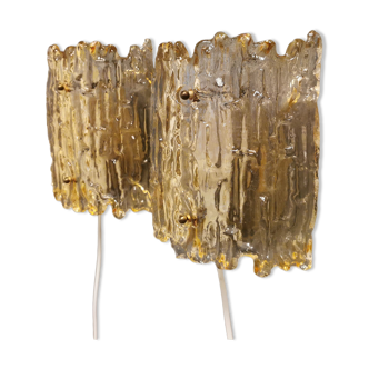 Wall lamps in crystal glass with brass suspension.Carl Fagerlund for Swedish Orrefors