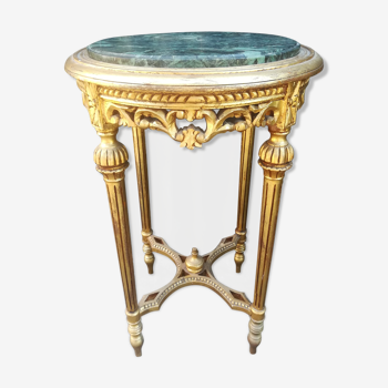 Sellette style Louis XVI en bois doré et marbre
