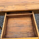 Oak farmhouse table with drawer