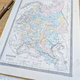 Russia, old map, printed in 1852.