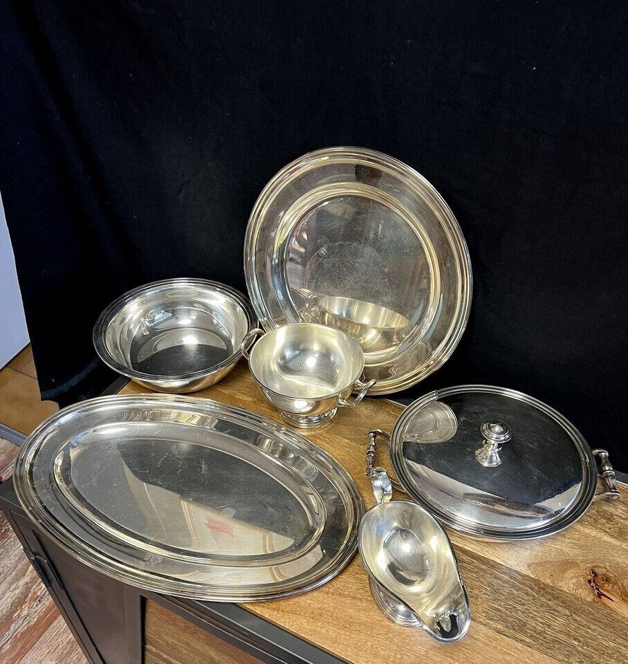 Tableware / silver plated metal / Shaped pieces (O): 6 pieces