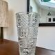 Vintage pressed glass vase – geometric design