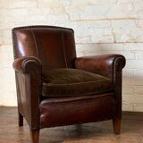 French Leather Chair, Normandy Model, Circa 1920’s