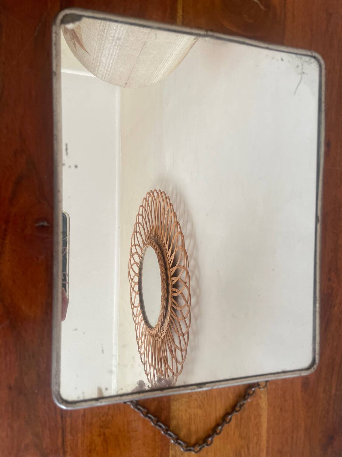 Barber mirror in its original state.