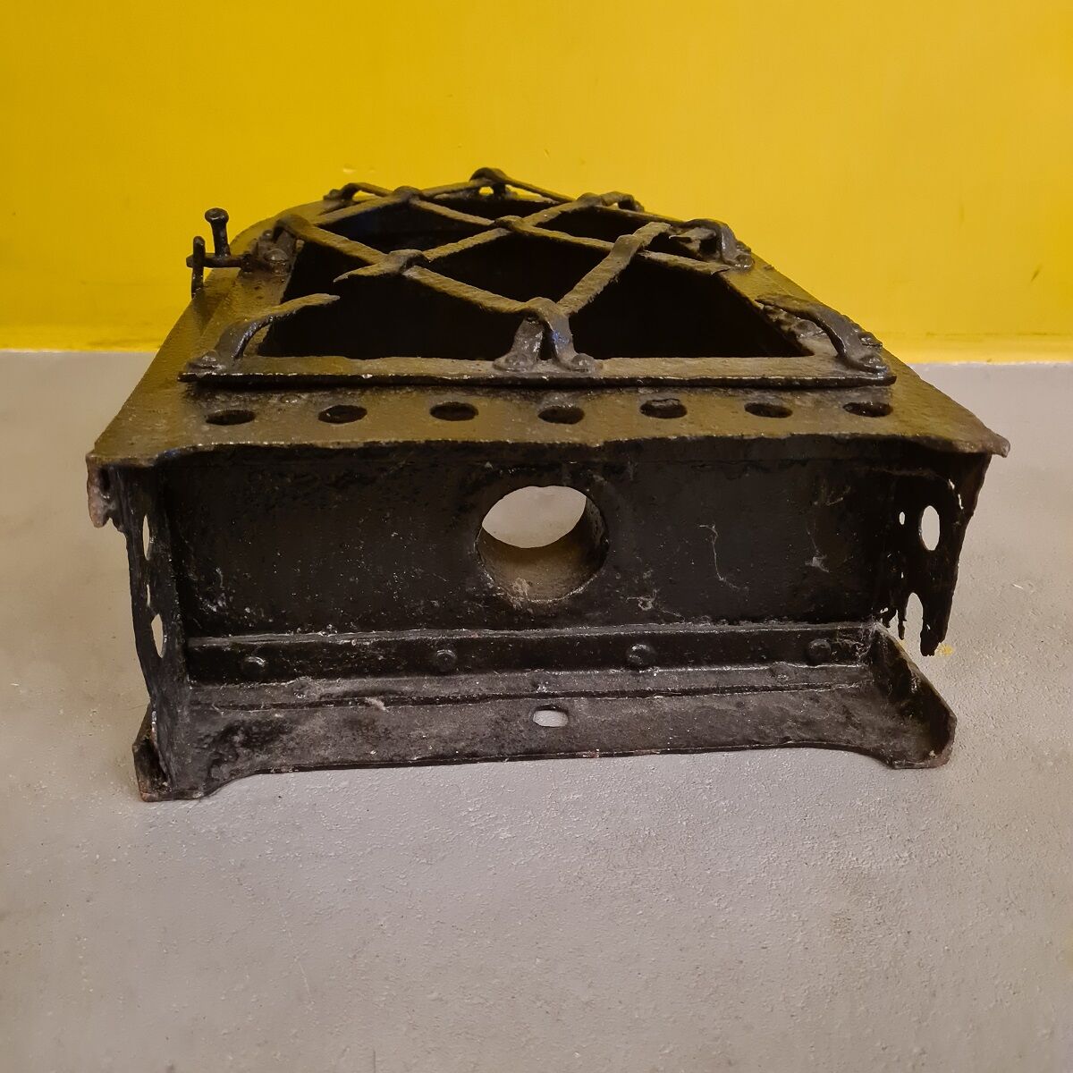 Antique French Wrought Iron Wall Lamp, partly from 1600s