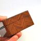 Antique box with marquetry wood, clover decoration, 7 x 11 cm.