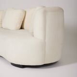 Half-moon sofa in white mohair