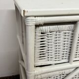 Vintage rattan storage unit, 3 drawers