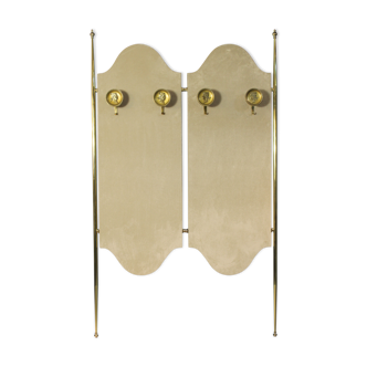 Coat hanger in brass and velvet, Italy, 1950s