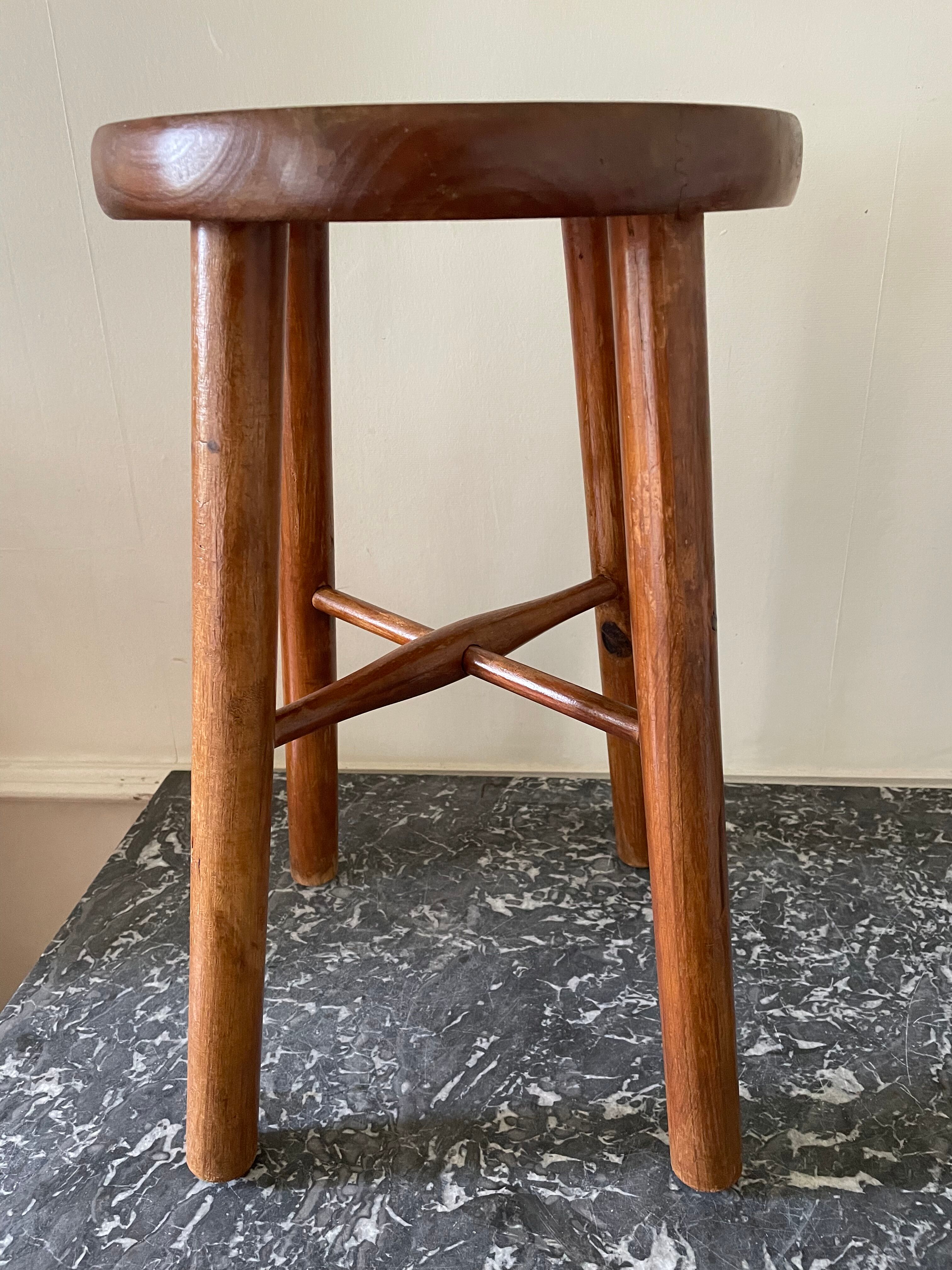Varnished wooden stool