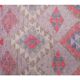 Vintage Turkish Hand-Knotted Wool Cotton Pink Runner 83x324