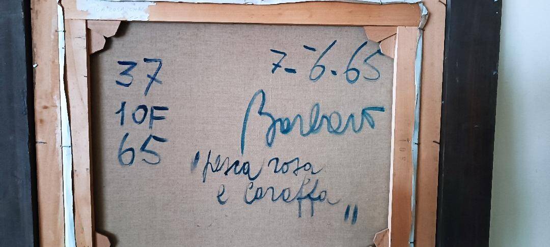 Still life painting 1965 signed Barbero oil on canvas