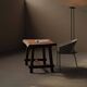 Desk, solid oak side table – France, circa 1970