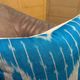 Silk Ikat Pillow Cover, Vertical Stripe Medallion Cushion 16x16