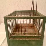 Green wooden bird cage