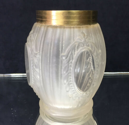 Old glass vase and Louis XVI-style brass ring