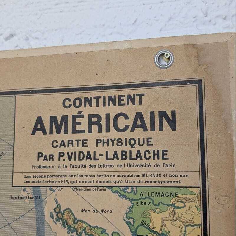 Carte scolaire Vidal Lablache - Continent Américain