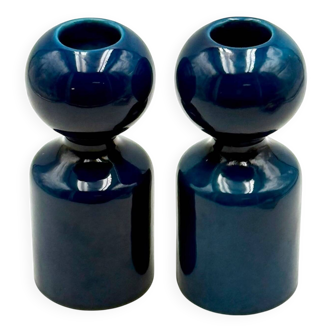 Liisi Beckmann for Gabbianelli 1970s Ceramic Candleholders