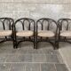 Set of 4 midcentury bentwood bamboo Dutch dining chairs, Rohe Noordwolde 19