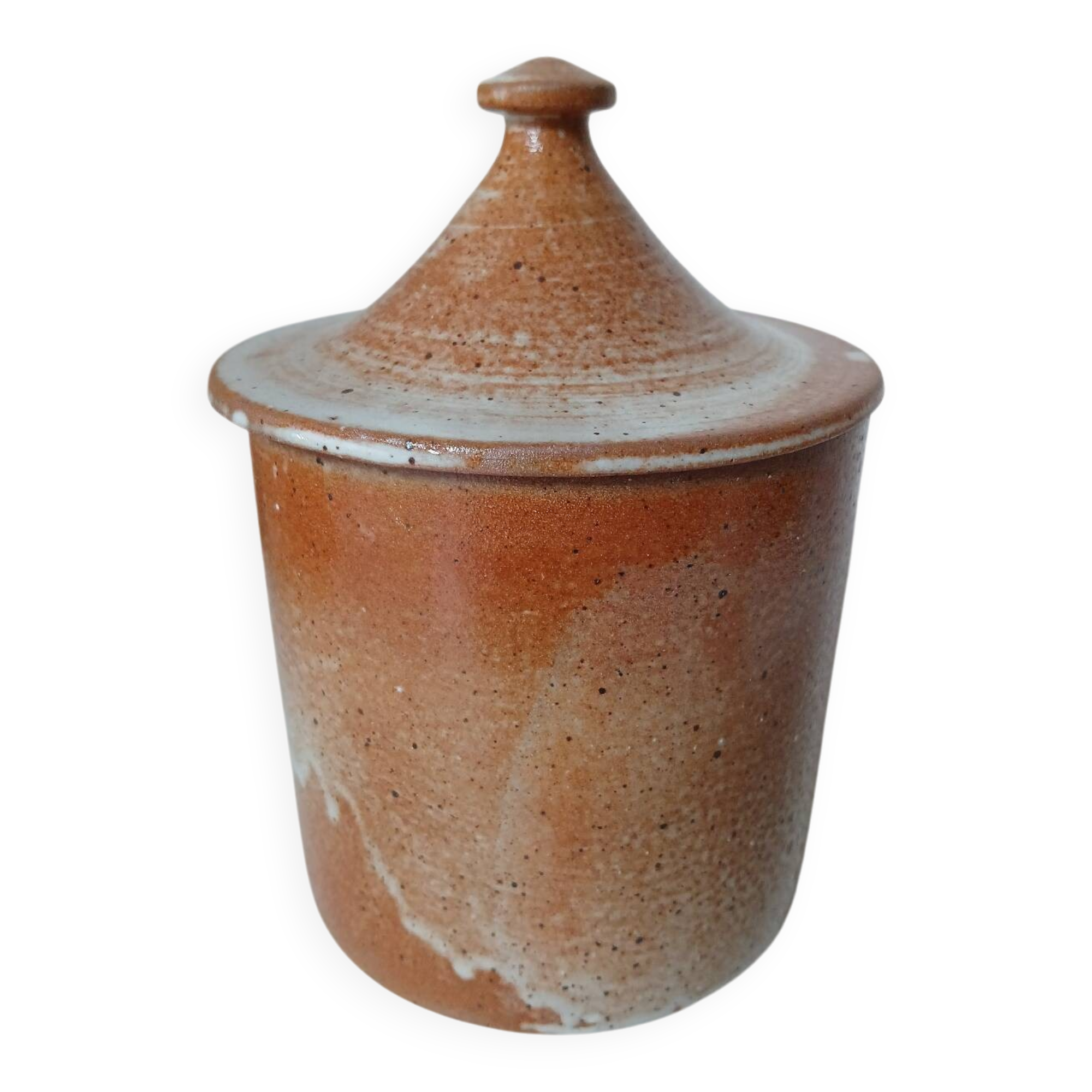 Pot en grès avec couvercle