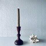 Turned wooden candle holder