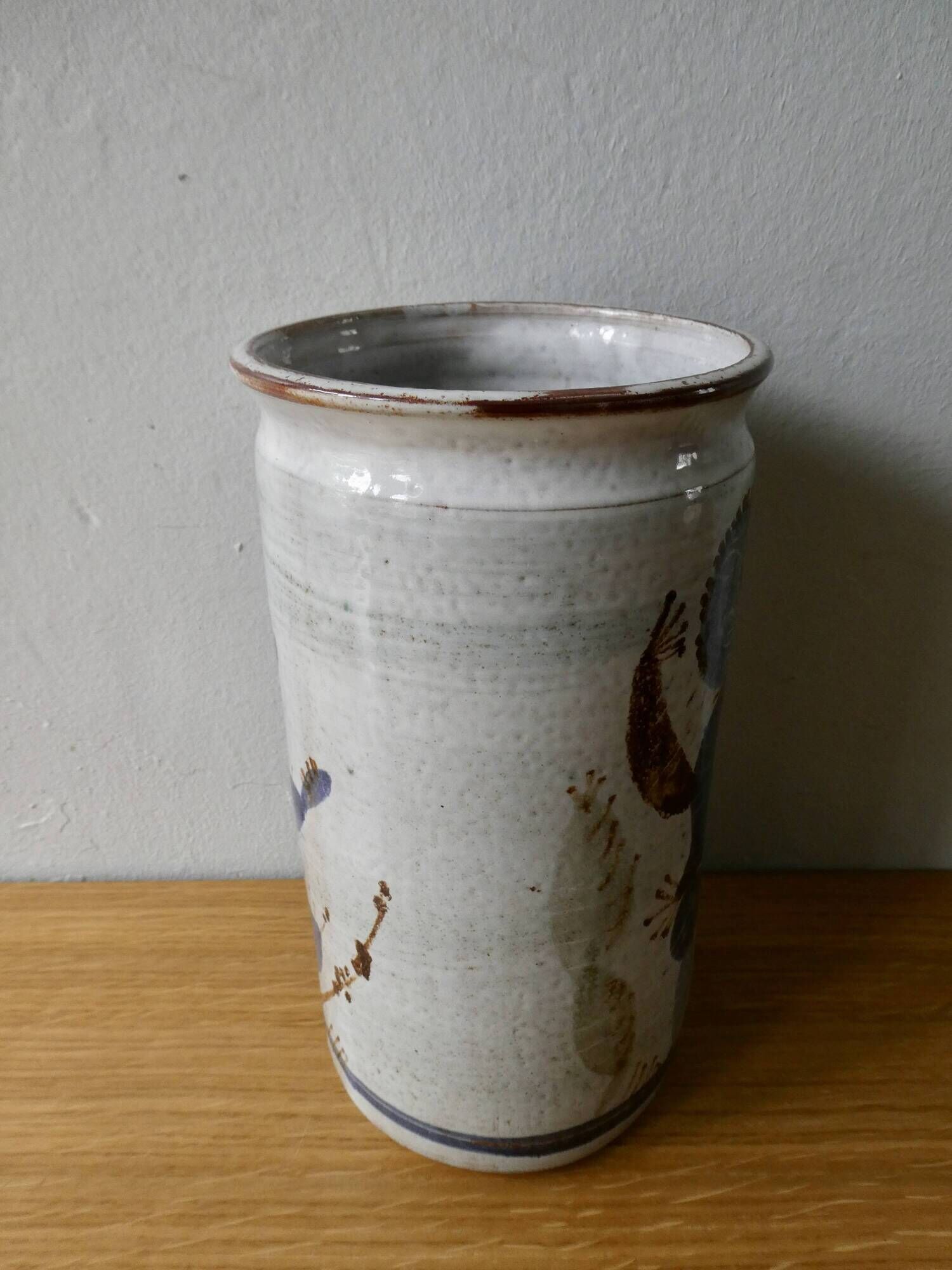Vase rouleau en céramique de Michel Barbier, Vallauris