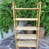 Rattan bookcase shelf 60s