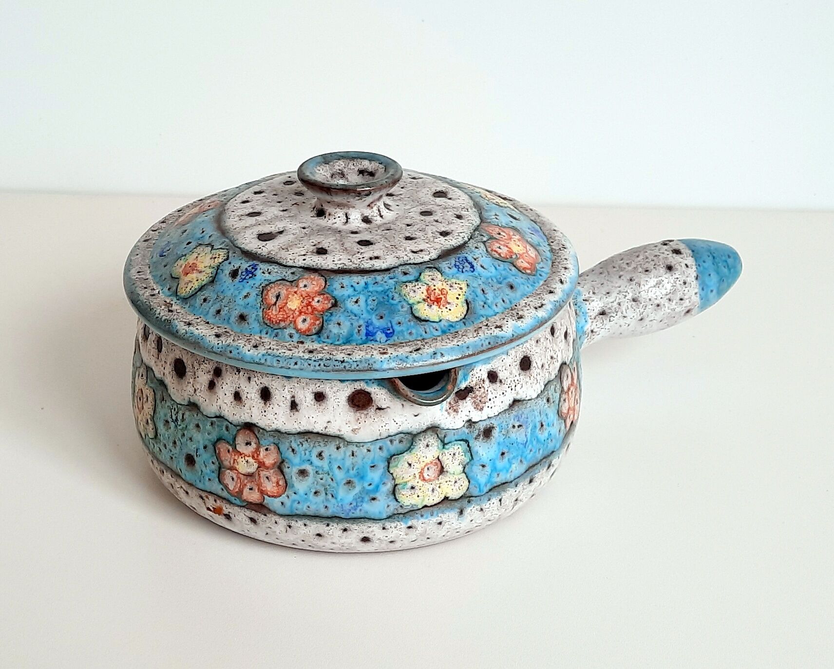 Ceramic pan stoneware lava vulcain - made in france - 60s