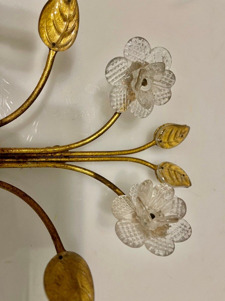 Italian Murano Glass Gilded Sconces