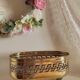 Old golden metal planter