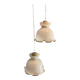 Suspension fleur double en opaline