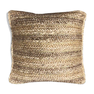 Coussin déco en jute