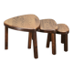 1960s Czechoslovak Mid-Century Solid Oak Nesting Tables, Set of Three